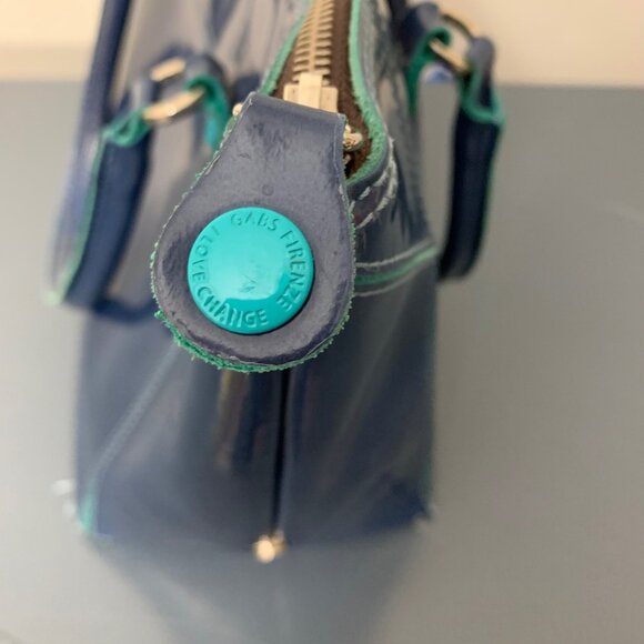 Gabs Blue Patent Leather Women's Designer Purse - Picture 4 of 8